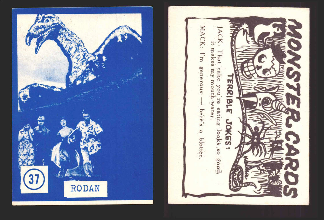 1965 Blue Monster Cards Vintage Trading Cards You Pick Singles #1-84 Rosen 37   Rodan  - TvMovieCards.com