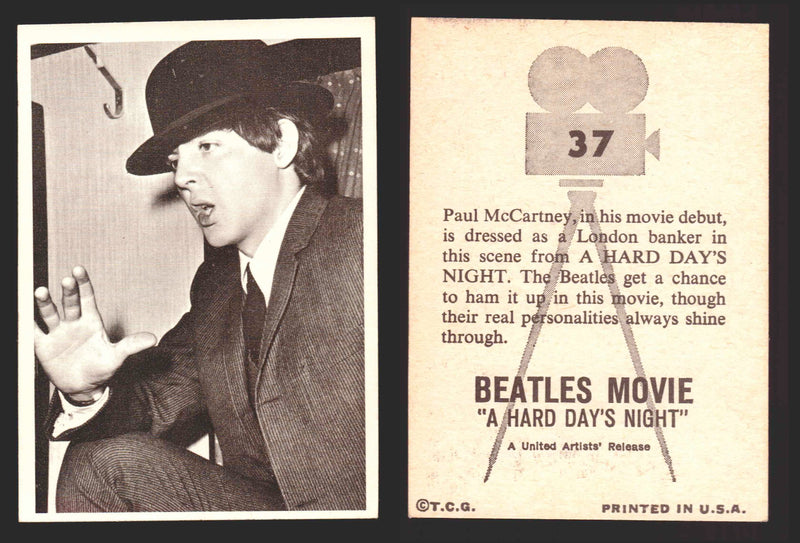 Beatles A Hard Days Night Movie Topps 1964 Vintage Trading Card You Pick Singles #37  - TvMovieCards.com
