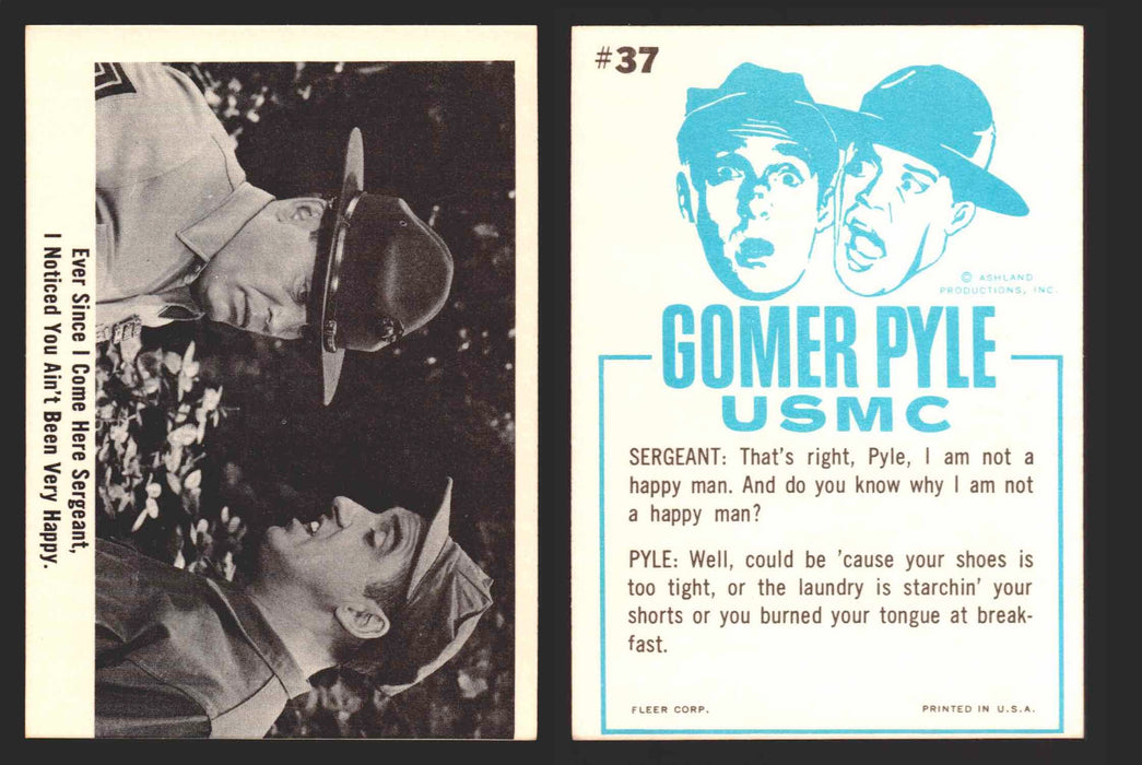 1965 Gomer Pyle Vintage Trading Cards You Pick Singles #1-66 Fleer 37   Ever since I come here Sergeant  I noticed you ain  - TvMovieCards.com