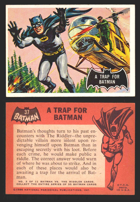1966 Batman (Black Bat) Vintage Trading Card You Pick Singles #1-55 #	 37   A Trap for Batman  - TvMovieCards.com