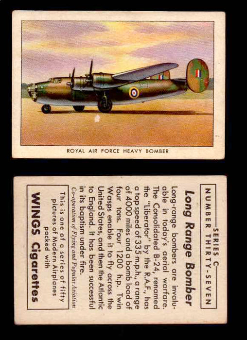 1942 Modern American Airplanes Series C Vintage Trading Cards Pick Singles #1-50 37	 	Royal Air Force Heavy Bomber  - TvMovieCards.com