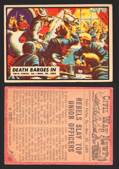 Civil War News Vintage Trading Cards A&BC Gum You Pick Singles #1-88 1965 37   Death Barges In  - TvMovieCards.com