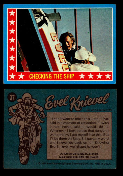 Evel Knievel Topps 1974 Vintage Trading Cards You Pick Singles #1-60 #37  - TvMovieCards.com