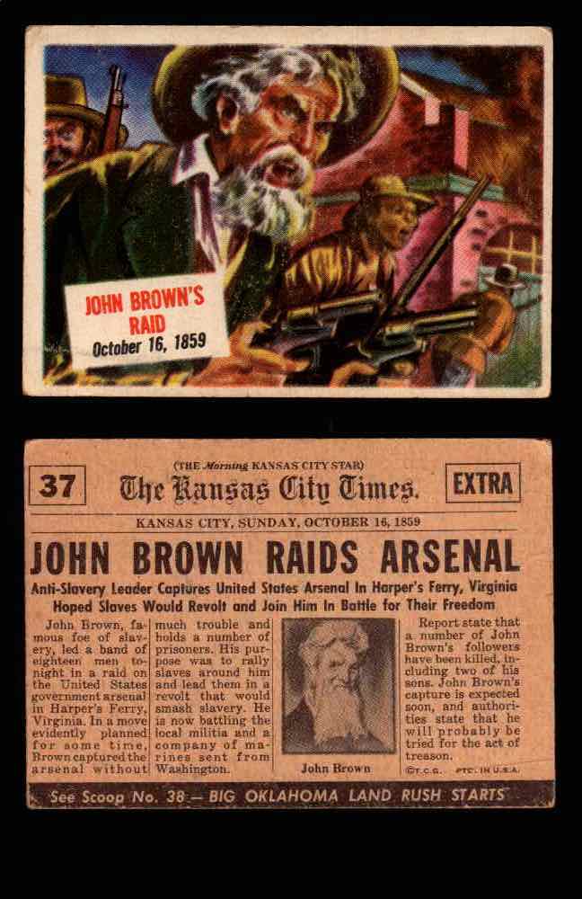 1954 Scoop Newspaper Series 1 Topps Vintage Trading Cards You Pick Singles #1-78 37   John Brown's Raid  - TvMovieCards.com