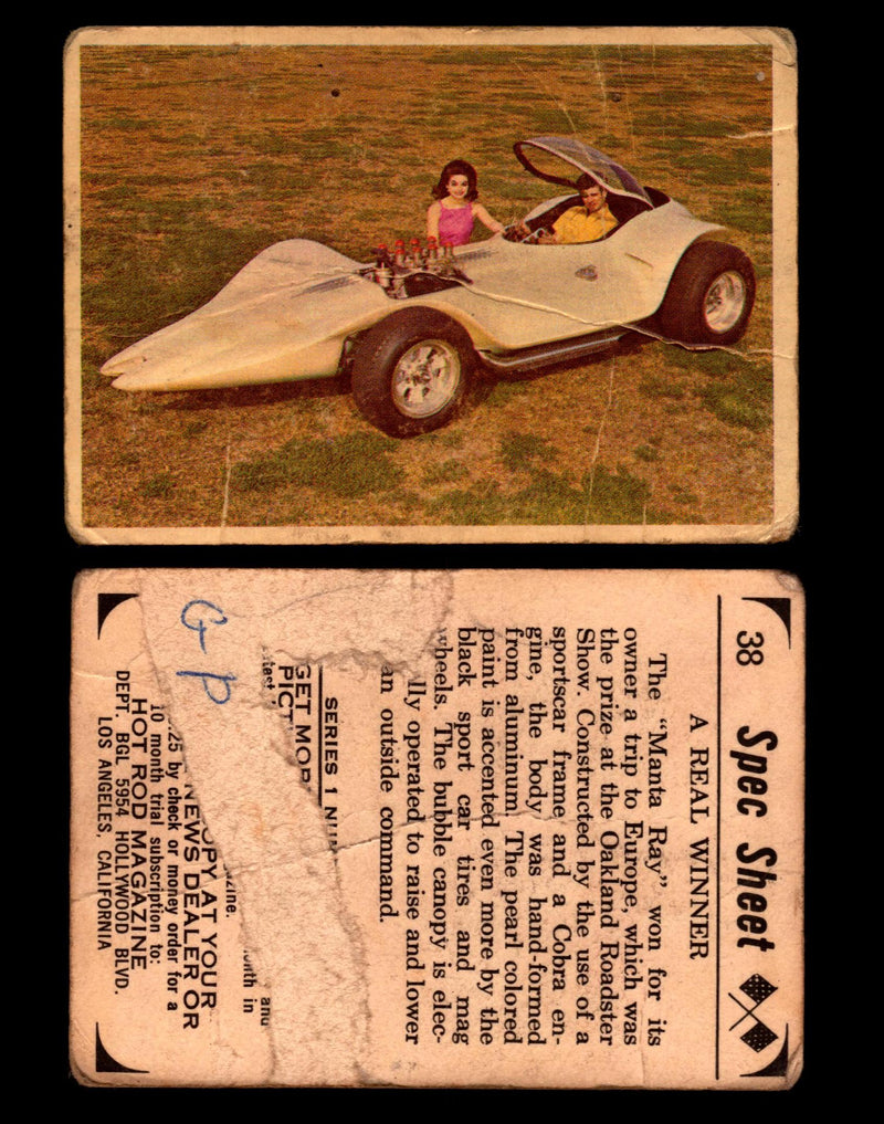 1965 Donruss Spec Sheet Vintage Hot Rods Trading Cards You Pick Singles #1-66   - TvMovieCards.com