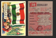 1956 Flags of the World Vintage Trading Cards You Pick Singles #1-#80 Topps 38	Hungary  - TvMovieCards.com