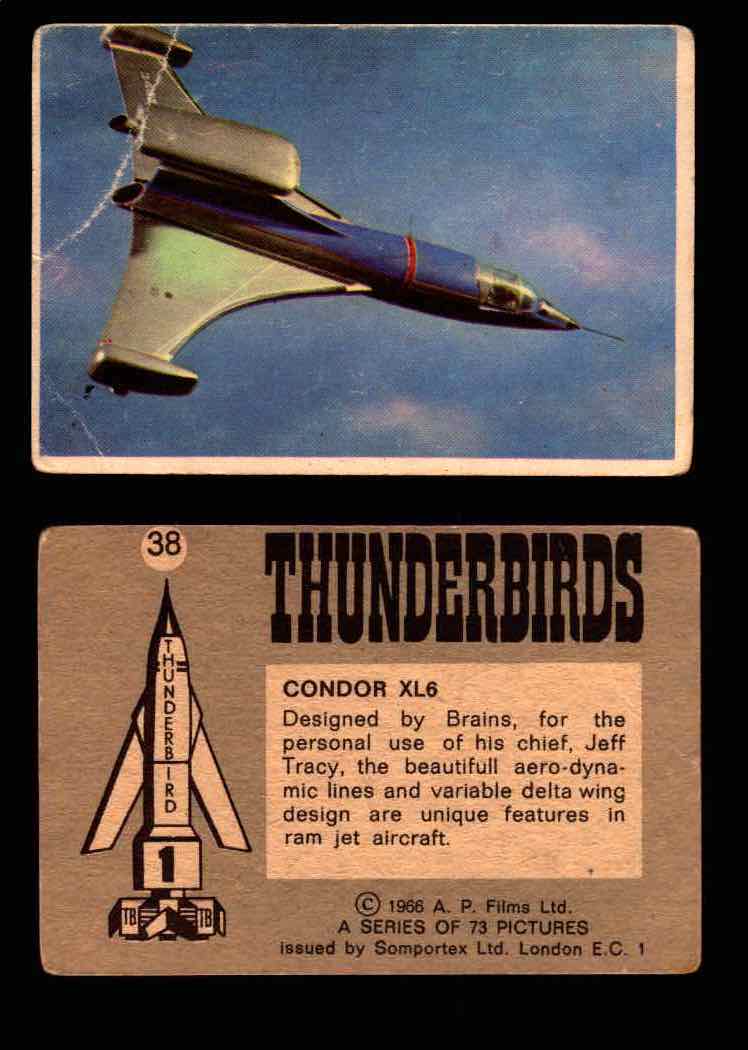 Thunderbirds Vintage Trading Card Singles #1-72 Somportex 1966 #38  - TvMovieCards.com