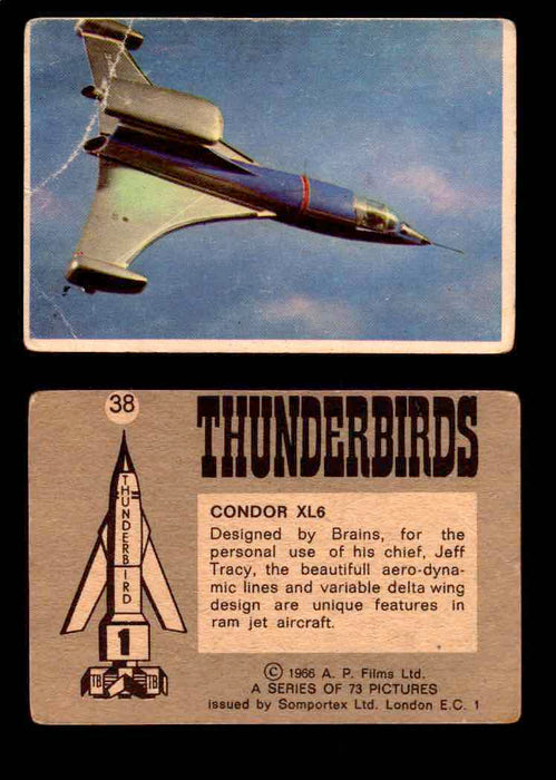 Thunderbirds Vintage Trading Card Singles #1-72 Somportex 1966 #38  - TvMovieCards.com