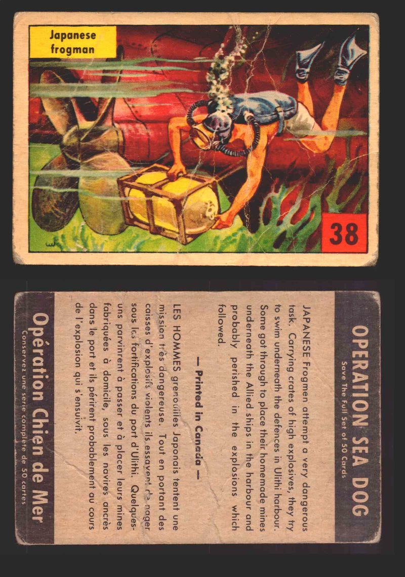 1954 Parkhurst Operation Sea Dogs You Pick Single Trading Cards #1-50 V339-9 38 Japanese Frogman  - TvMovieCards.com