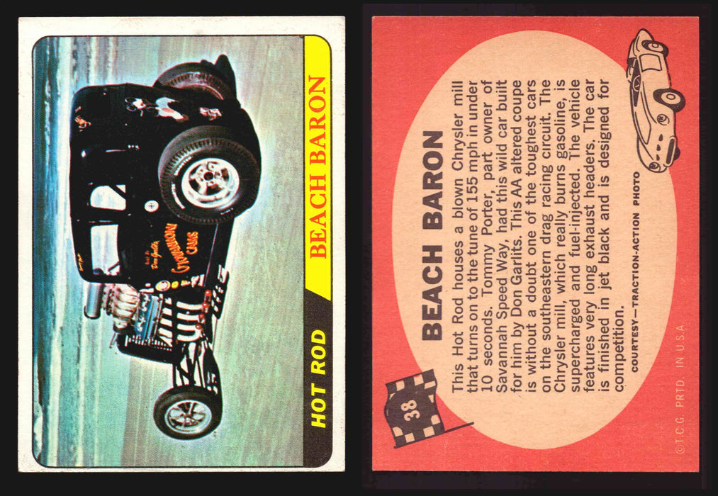Hot Rods Topps 1968 George Barris Vintage Trading Cards #1-66 You Pick Singles #38 Beach Baron  - TvMovieCards.com