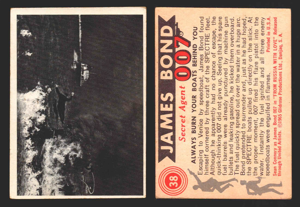 1965 James Bond 007 Glidrose Vintage Trading Cards You Pick Singles #1-66 38   Always Burn Your Boats Behind You  - TvMovieCards.com