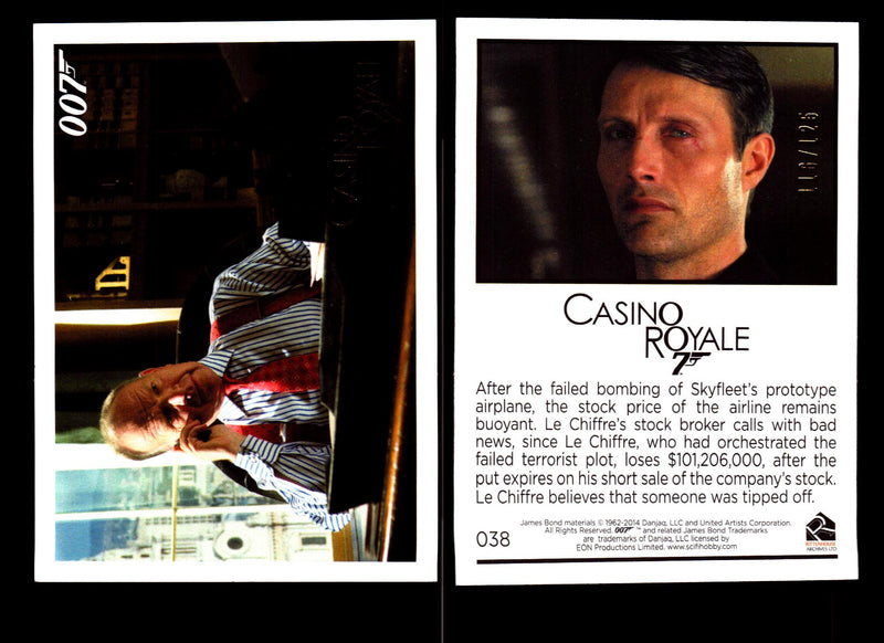 James Bond Archives 2014 Casino Royal Gold Parallel Card You Pick Number #38  - TvMovieCards.com