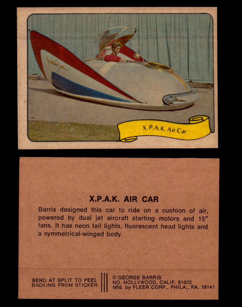 Kustom Cars - Series 2 George Barris 1975 Fleer Sticker Vintage Cards You Pick S #38 X.P.A.K. Air Car  - TvMovieCards.com