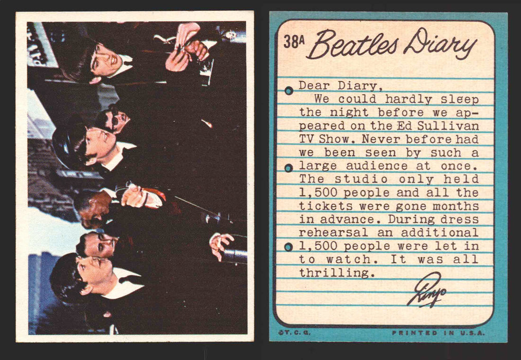 Beatles Diary Topps 1964 Vintage Trading Cards You Pick Singles #1A-#60A #	38	A  - TvMovieCards.com