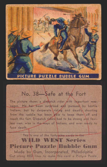 Wild West Series Vintage Trading Card You Pick Singles #1-#49 Gum Inc. 1933 38   Safe at the Fort  - TvMovieCards.com