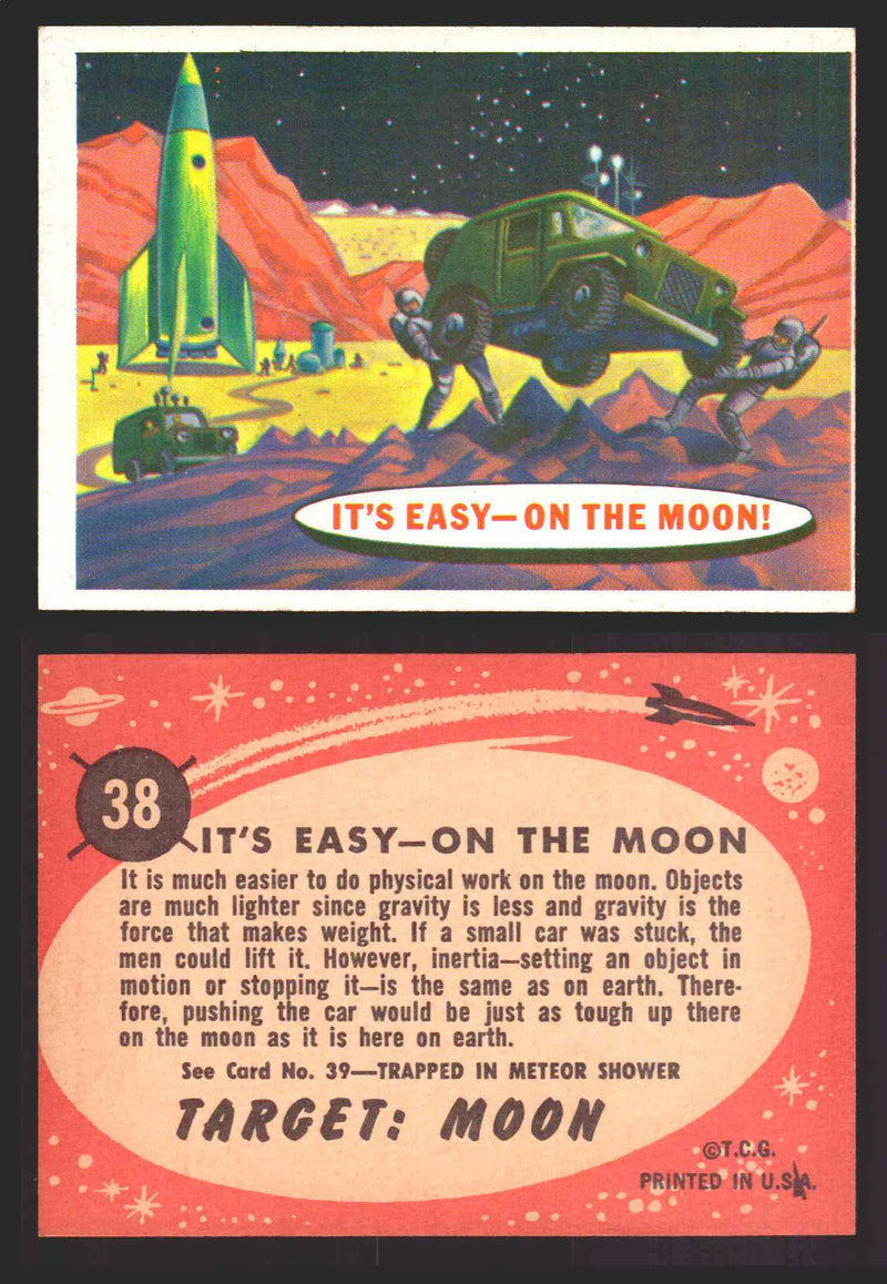 Space Cards Target Moon Cards Topps Trading Cards #1-88 You Pick Singles 38   It's Easy - On the Moon!  - TvMovieCards.com