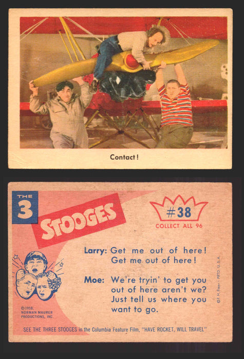 1959 Three 3 Stooges Fleer Vintage Trading Cards You Pick Singles #1-96 #38  - TvMovieCards.com