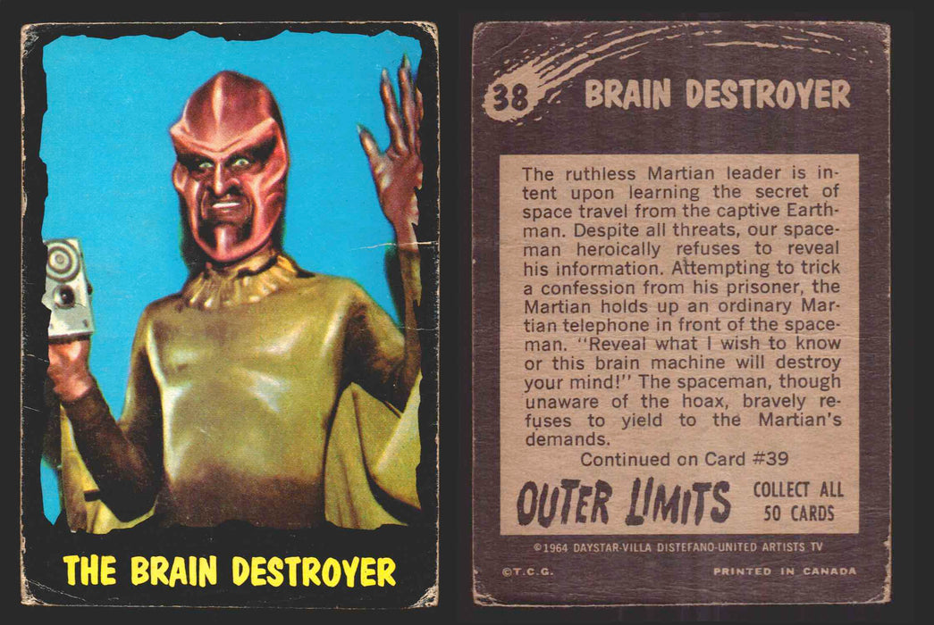 1964 Outer Limits Vintage Trading Cards #1-50 You Pick Singles O-Pee-Chee OPC 38   The Brain Destroyer  - TvMovieCards.com
