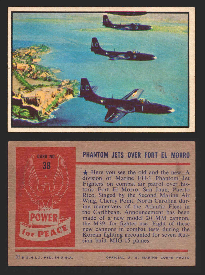 1954 Power For Peace Vintage Trading Cards You Pick Singles #1-96 38   Phantom Jets Over Fort El Morro  - TvMovieCards.com