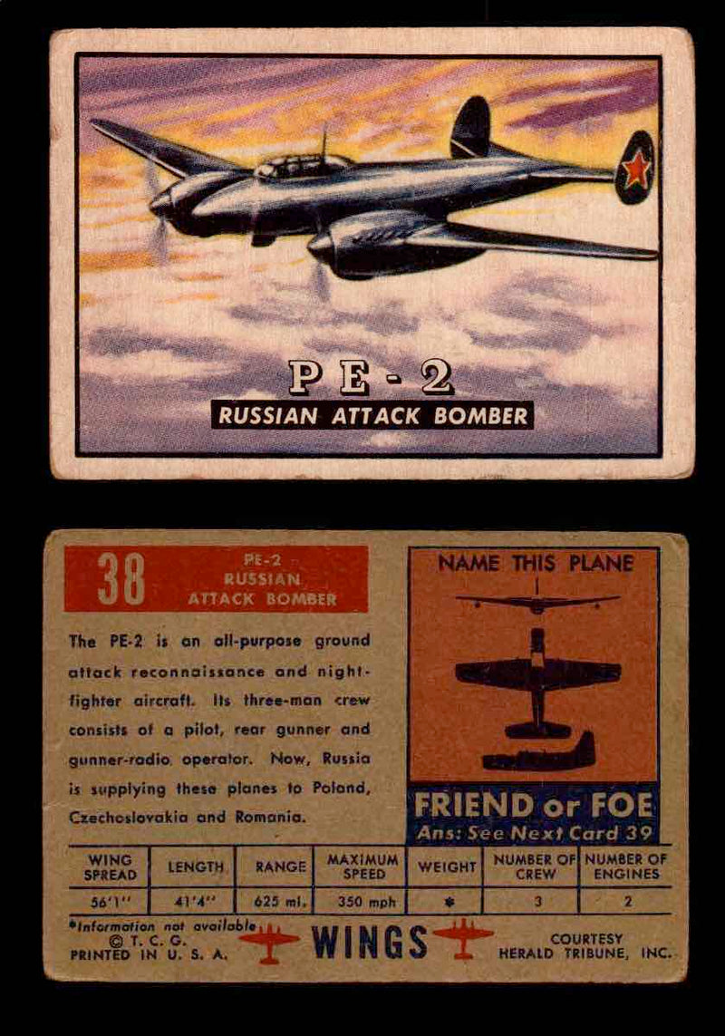 1952 Wings Topps TCG Vintage Trading Cards You Pick Singles #1-100 #38  - TvMovieCards.com