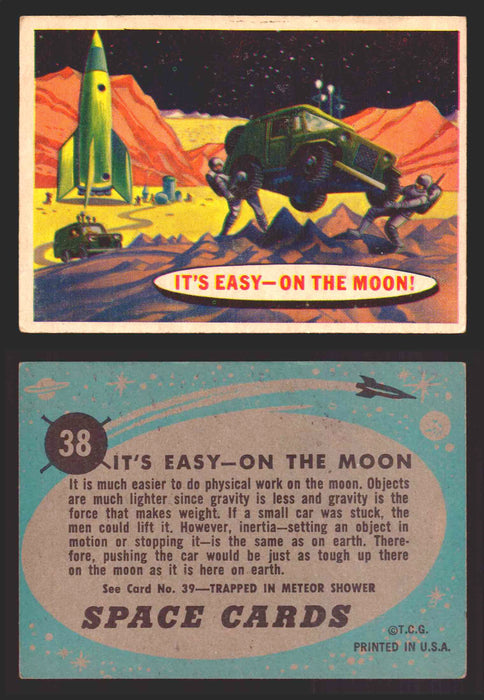 1957 Space Cards Topps Vintage Trading Cards #1-88 You Pick Singles 38   It's Easy - On the Moon!  - TvMovieCards.com