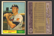 1961 Topps Baseball Trading Card You Pick Singles #300-#399 VG/EX #	390 Del Crandall - Milwaukee Braves  - TvMovieCards.com