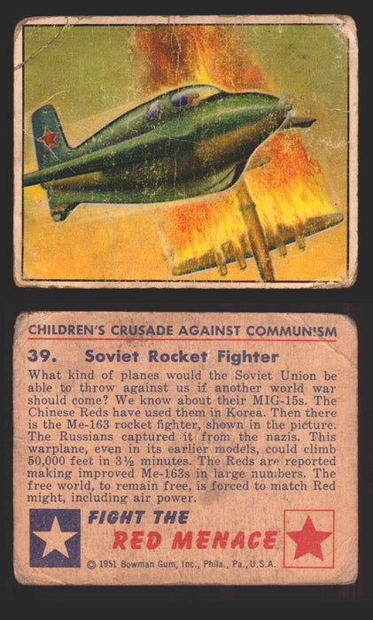 1951 Red Menace Vintage Trading Cards #1-48 You Pick Singles Bowman Gum 39   Soviet Rocket Fighter  - TvMovieCards.com