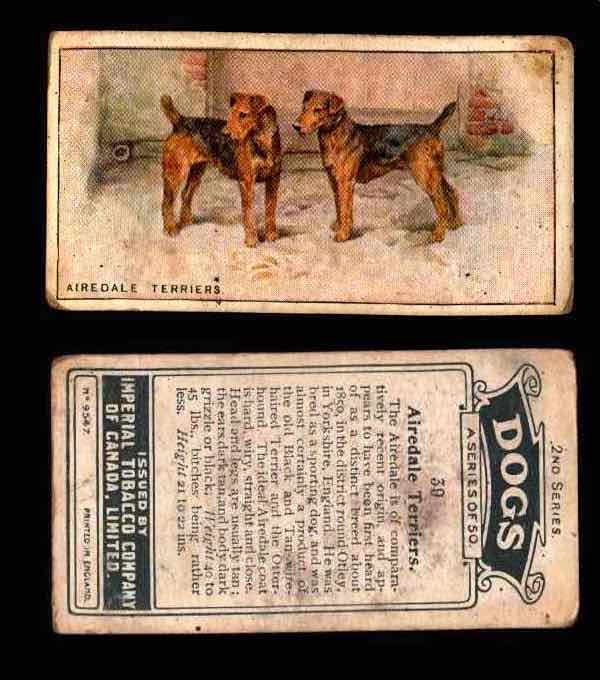 1925 Dogs 2nd Series Imperial Tobacco Vintage Trading Cards U Pick Singles #1-50 #39 Airedale Terriers  - TvMovieCards.com