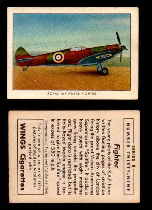 1941 Modern American Airplanes Series B Vintage Trading Cards Pick Singles #1-50 39	 	Royal Air Force Fighter  - TvMovieCards.com