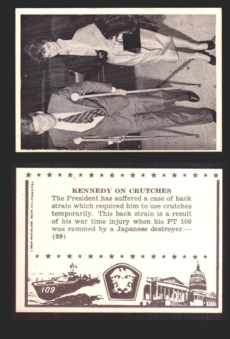 1963 John F. Kennedy JFK Rosan Trading Card You Pick Singles #1-66 39   Kennedy on Crutches  - TvMovieCards.com