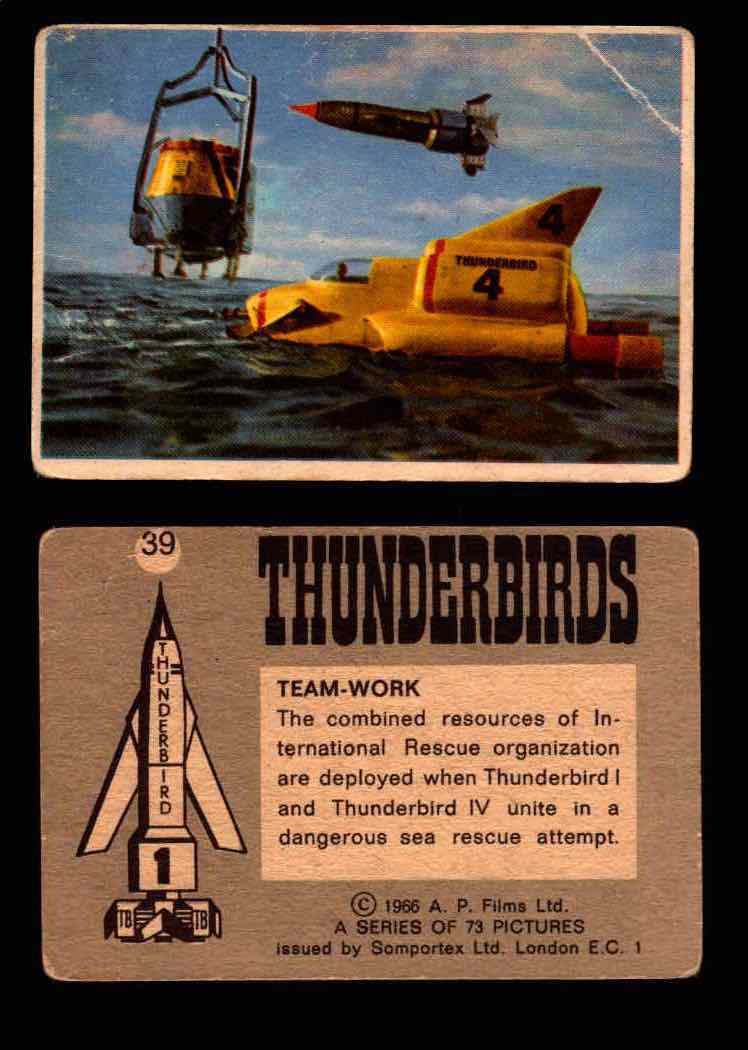 Thunderbirds Vintage Trading Card Singles #1-72 Somportex 1966 #39  - TvMovieCards.com