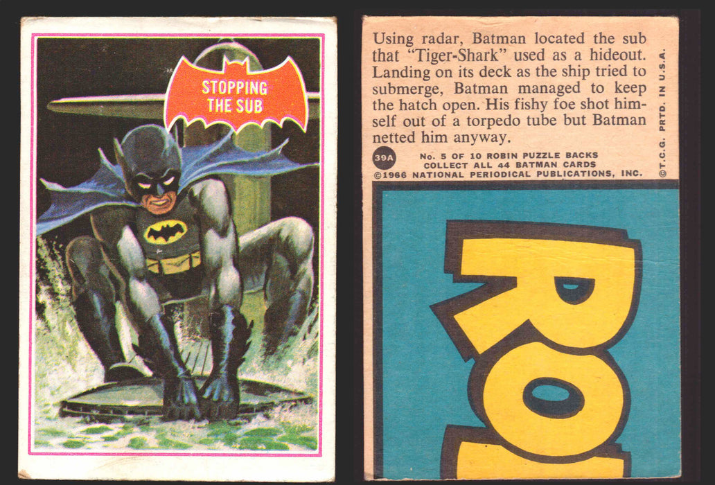 1966 Batman Series A (Red Bat) Vintage Trading Card You Pick Singles #1A-44A #39 Creased  - TvMovieCards.com