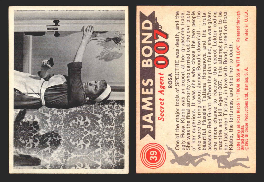 1965 James Bond 007 Glidrose Vintage Trading Cards You Pick Singles #1-66 39   Rosa  - TvMovieCards.com