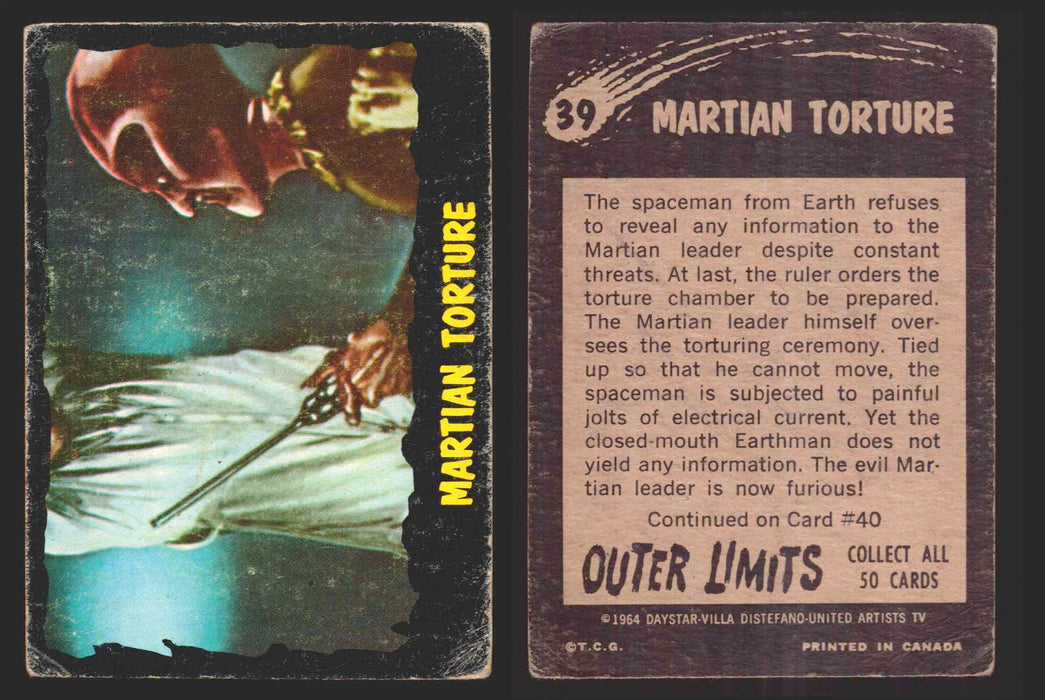 1964 Outer Limits Vintage Trading Cards #1-50 You Pick Singles O-Pee-Chee OPC 39   Martian Torture  - TvMovieCards.com