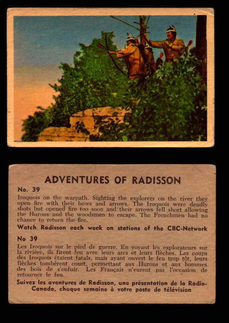 1957 Adventures of Radisson (Tomahawk) TV Vintage Card You Pick Singles #1-50 #39  - TvMovieCards.com