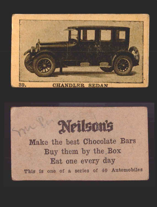 1920s Neilson's Chocolate Automobile Vintage Trading Cards U Pick Singles #1-40 #39 Chandler Sedan  - TvMovieCards.com
