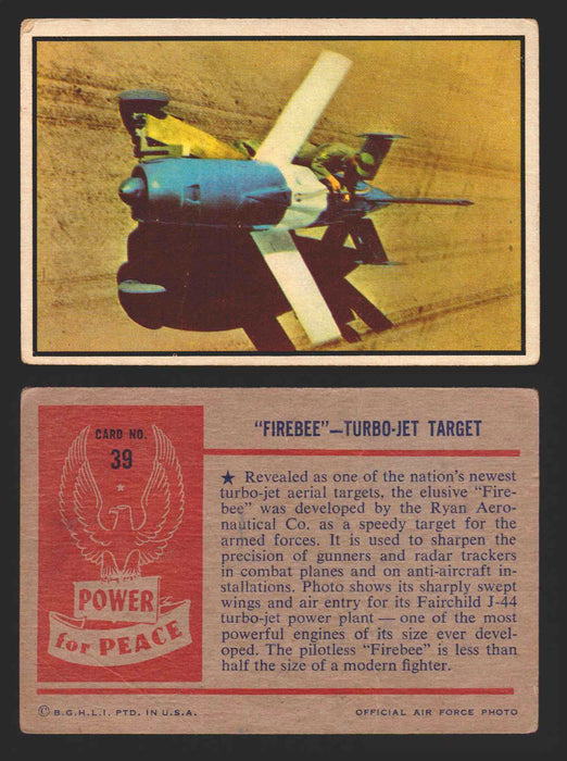 1954 Power For Peace Vintage Trading Cards You Pick Singles #1-96 39   "Firebee" - Turbo-Jet Target  - TvMovieCards.com