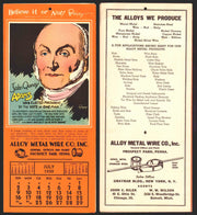 Ripley's Believe It or Not Facts Foldout Advertising Calendar 1933 - 1942 You Pi July	1939	B  - TvMovieCards.com