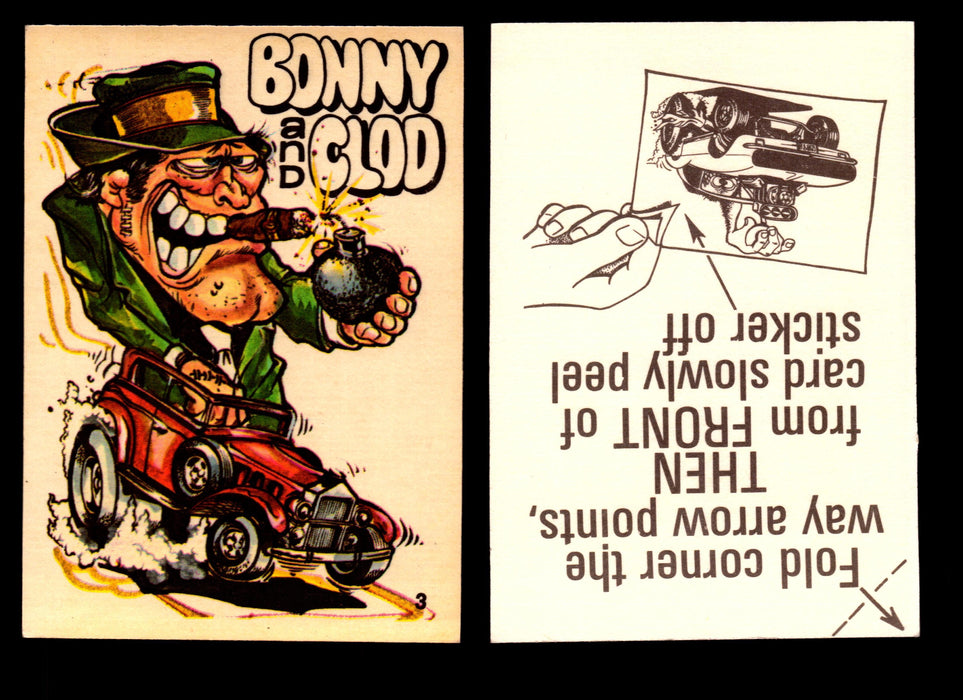Fabulous Odd Rods Vintage Sticker Cards 1973 #1-#66 You Pick Singles #3   Bonny and Clod  - TvMovieCards.com