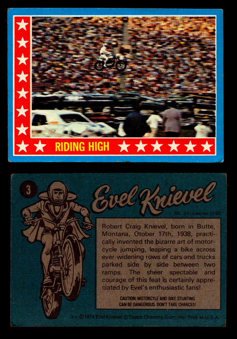 Evel Knievel Topps 1974 Vintage Trading Cards You Pick Singles #1-60 #3  - TvMovieCards.com
