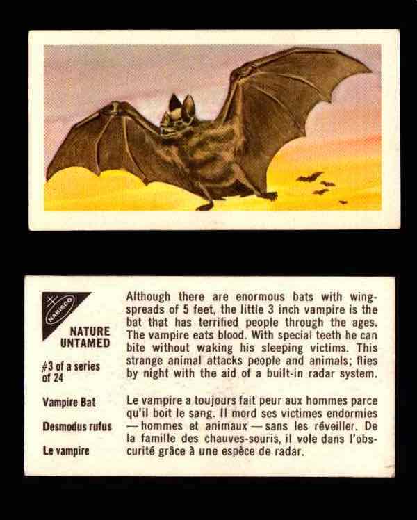 Nature Untamed Nabisco Vintage Trading Cards You Pick Singles #1-24 #3 Vampire Bat  - TvMovieCards.com