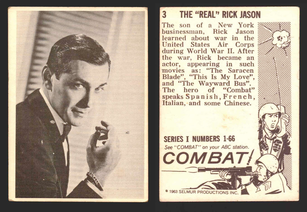1963 Combat Series I Donruss Selmur Vintage Card You Pick Singles #1-66 3   The "Real" Rick Jason  - TvMovieCards.com