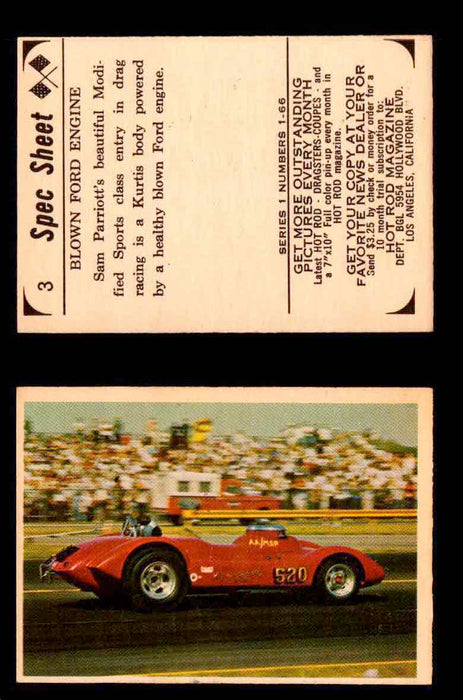 1965 Donruss Spec Sheet Vintage Hot Rods Trading Cards You Pick Singles #1-66 #3  - TvMovieCards.com