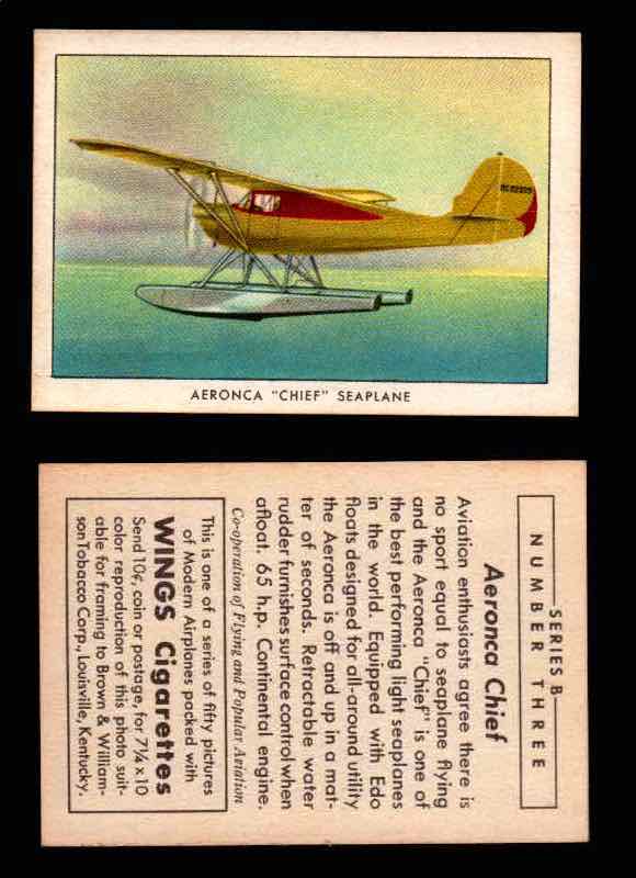 1941 Modern American Airplanes Series B Vintage Trading Cards Pick Singles #1-50 3	 	Aeronica "Chief" Seaplane  - TvMovieCards.com