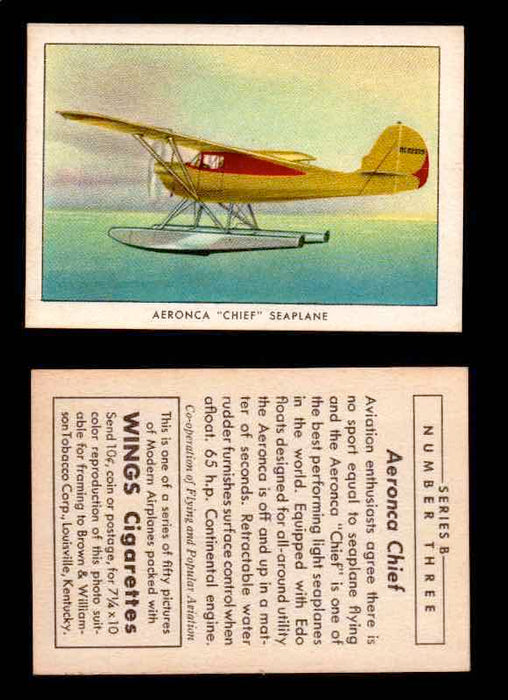 1941 Modern American Airplanes Series B Vintage Trading Cards Pick Singles #1-50 3	 	Aeronica "Chief" Seaplane  - TvMovieCards.com