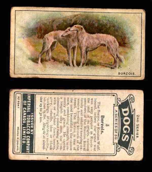 1925 Dogs 2nd Series Imperial Tobacco Vintage Trading Cards U Pick Singles #1-50 #3 Borzois  - TvMovieCards.com
