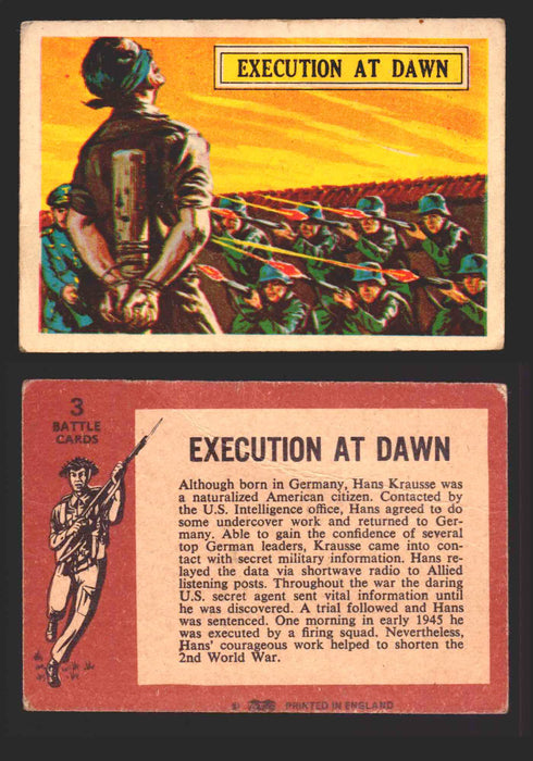 1965 Battle World War II A&BC Vintage Trading Card You Pick Singles #1-#73 3   Execution at Dawn  - TvMovieCards.com