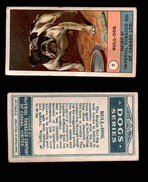 1924 Dogs Series Imperial Tobacco Vintage Trading Cards U Pick Singles #1-24 #3 Bull-Dog  - TvMovieCards.com