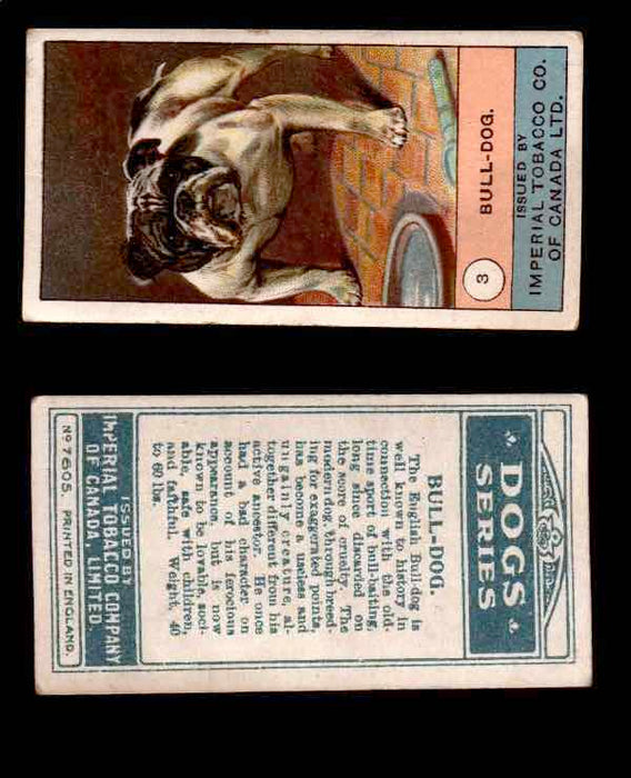 1924 Dogs Series Imperial Tobacco Vintage Trading Cards U Pick Singles #1-24 #3 Bull-Dog  - TvMovieCards.com