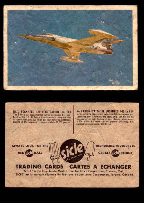 1959 Sicle Aircraft & Missile Canadian Vintage Trading Card U Pick Singles #1-25 #3 Lockheed F-90 Penetration Fighter  - TvMovieCards.com